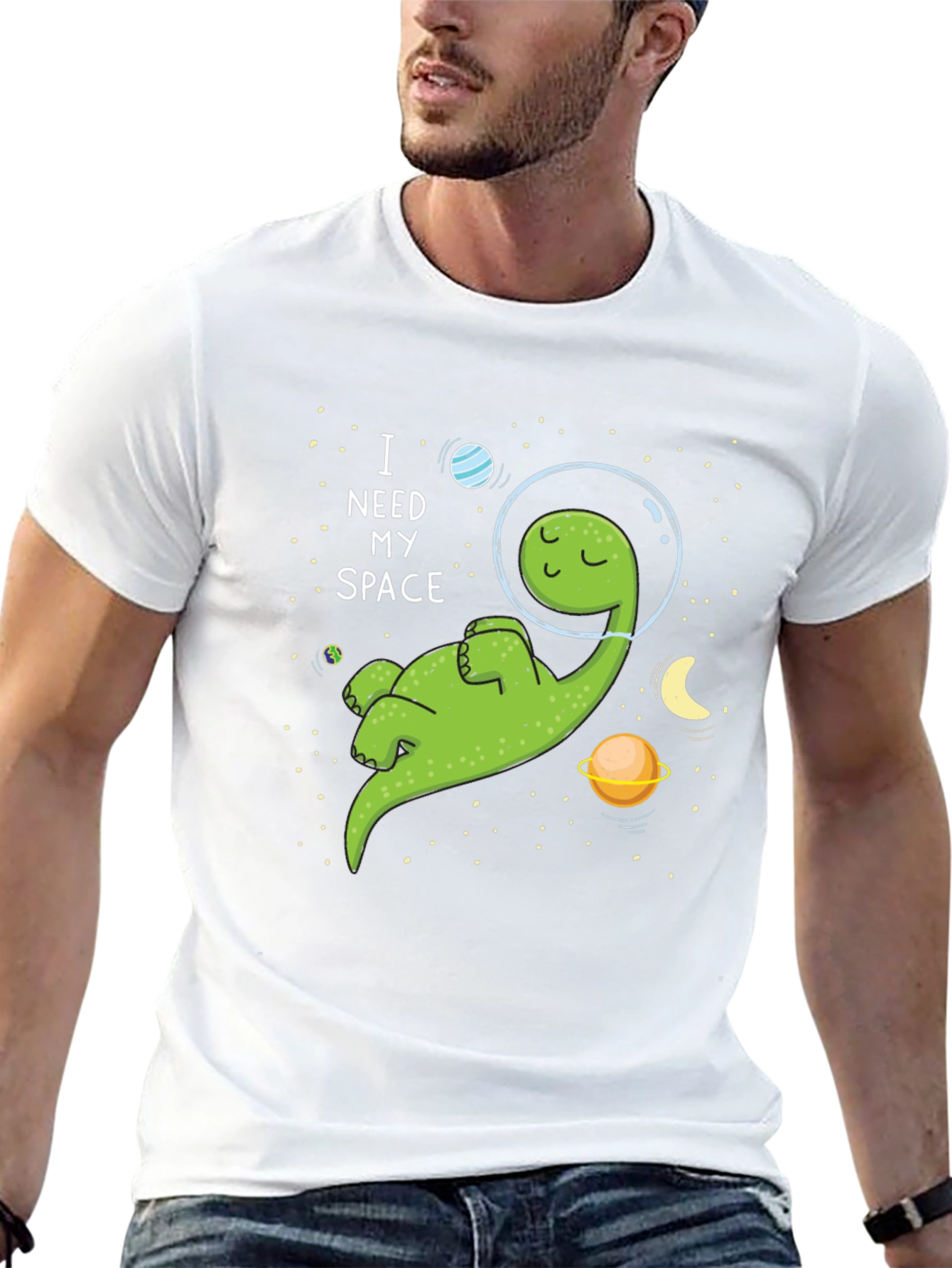 I Need My Space T-Shirt - Cartoon Dinosaur Graphic