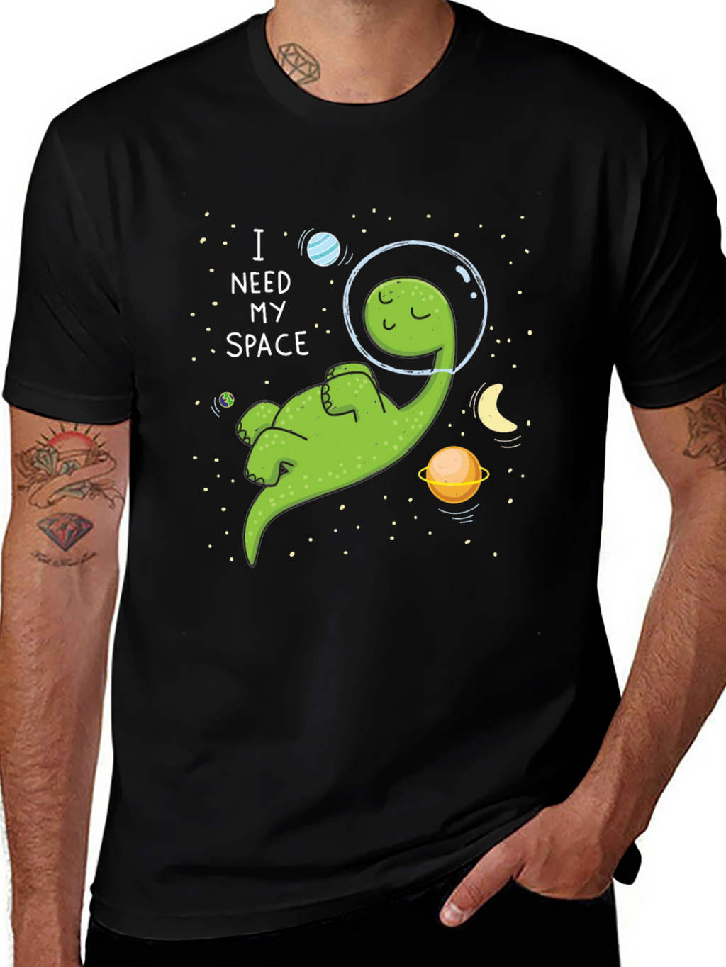 I Need My Space T-Shirt - Cartoon Dinosaur Graphic