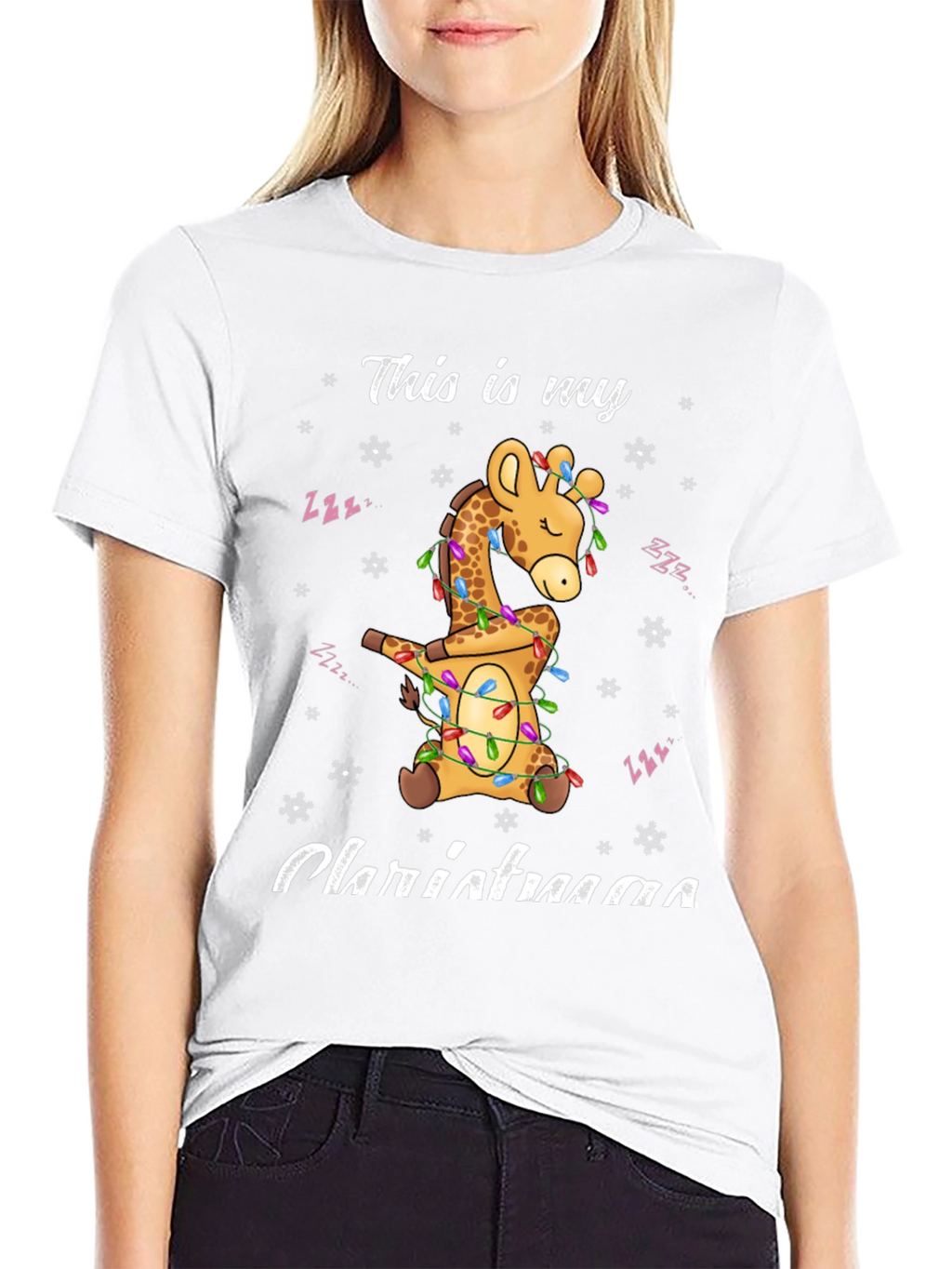 Dabbing Giraffe Christmas T-Shirt