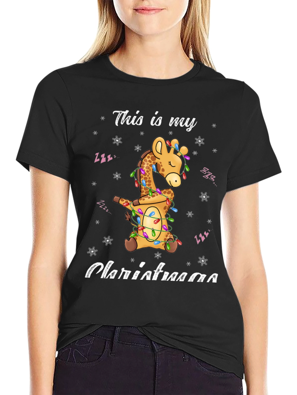 Dabbing Giraffe Christmas T-Shirt
