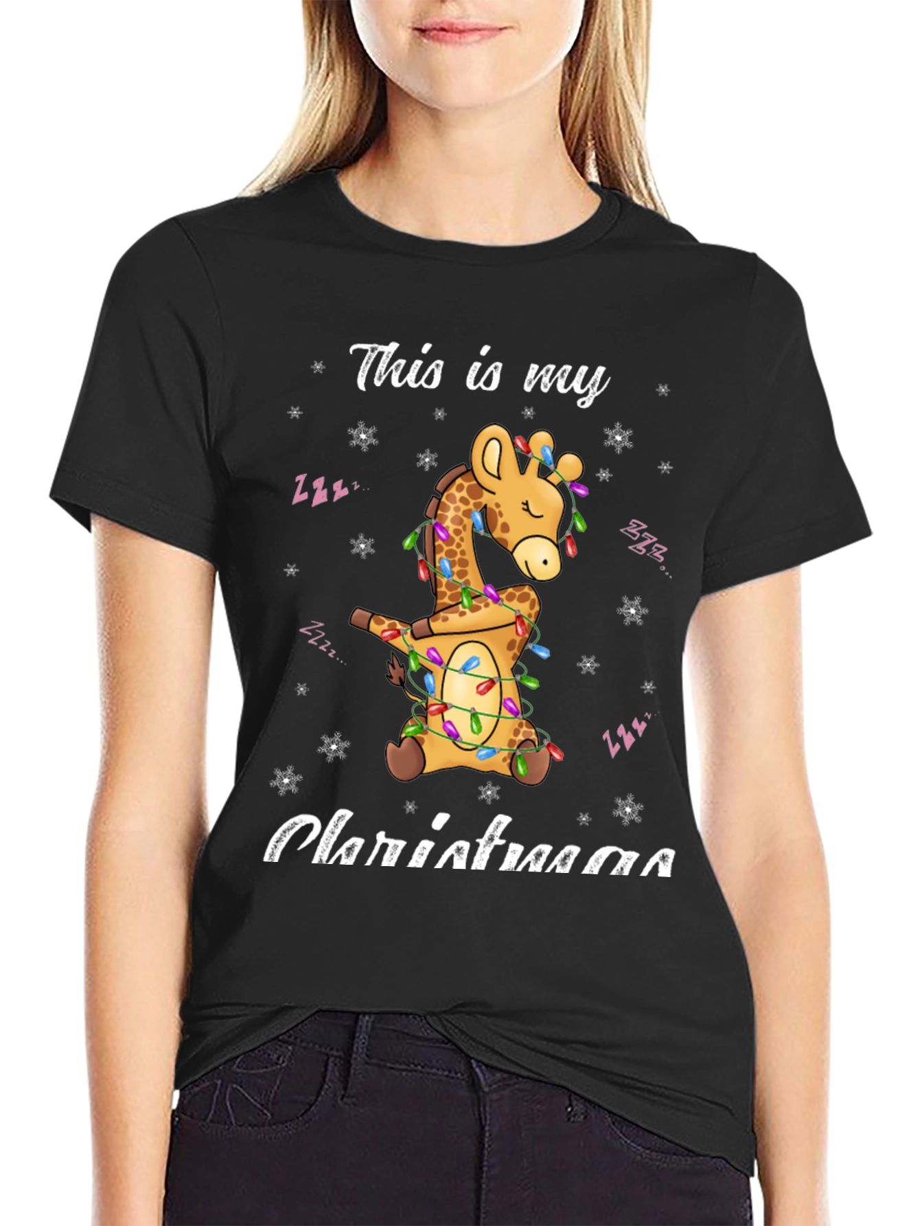 Dabbing Giraffe Christmas T-Shirt