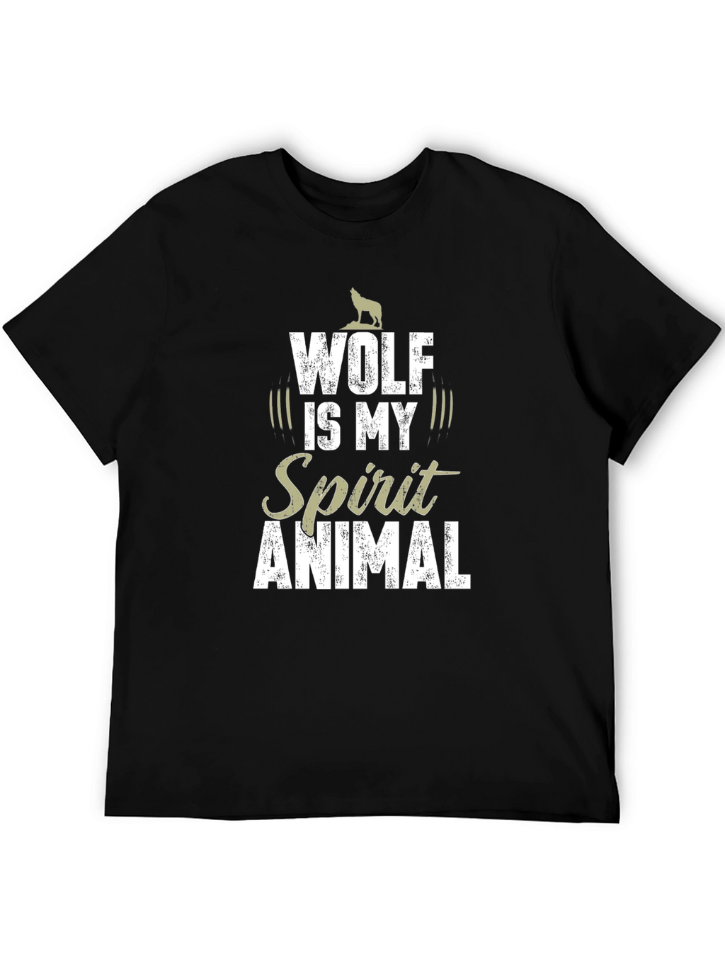 Wolf Spirit Animal Graphic T-Shirt - Black