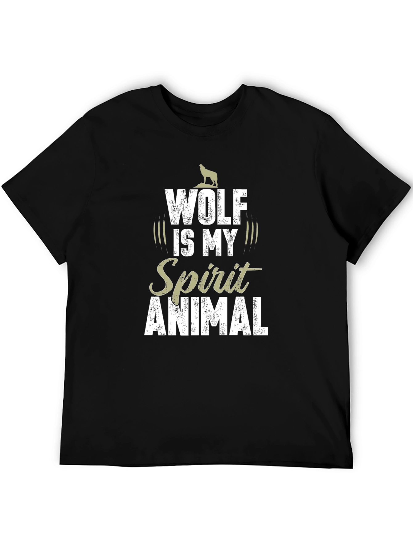 Wolf Spirit Animal Graphic T-Shirt - Black