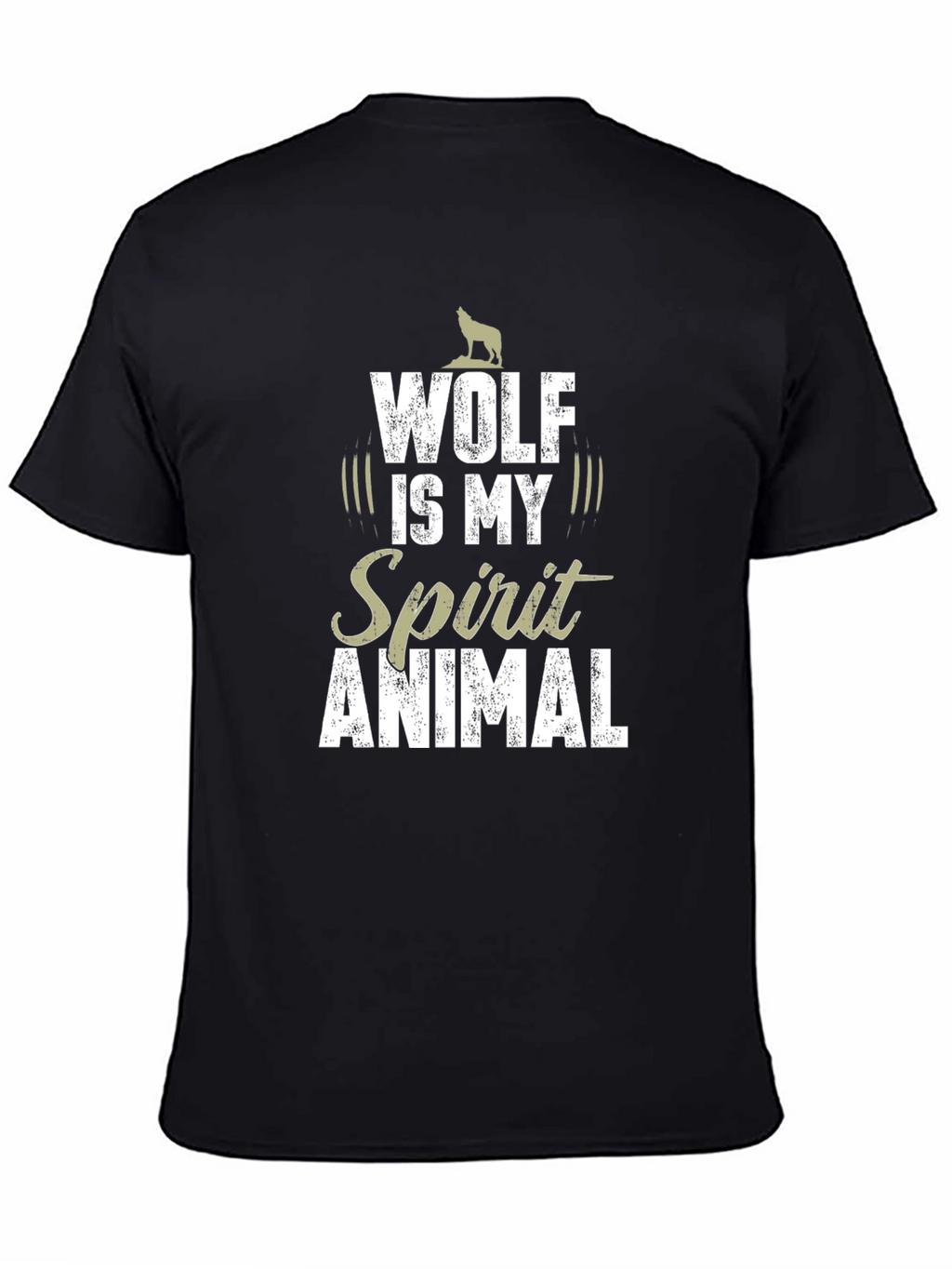 Wolf Spirit Animal Graphic T-Shirt - Black