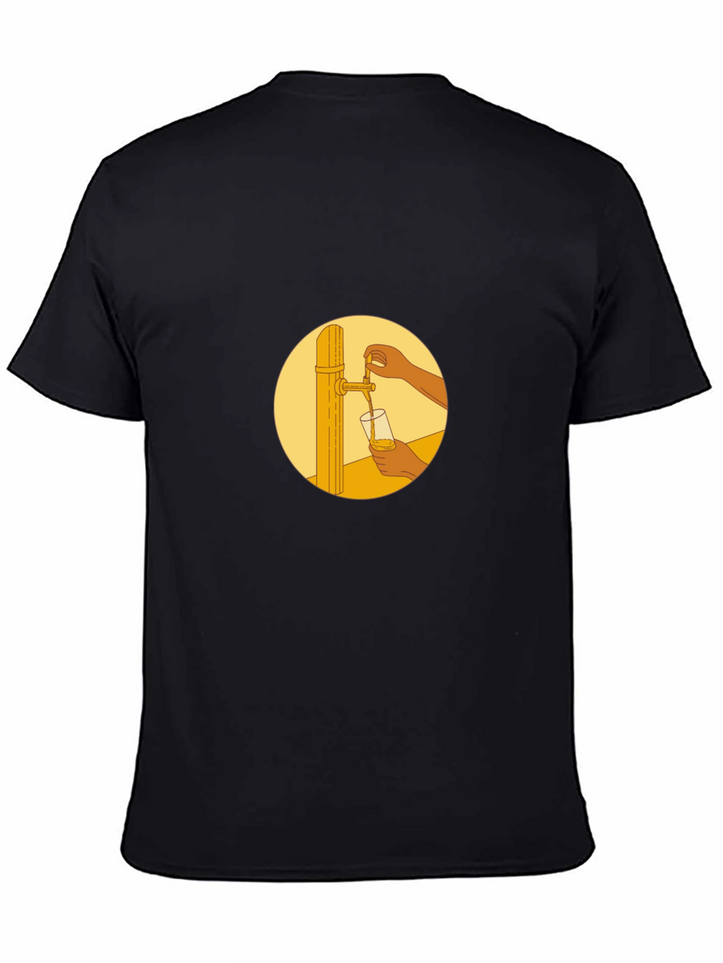 Black T-Shirt with Beer Tap Graphic