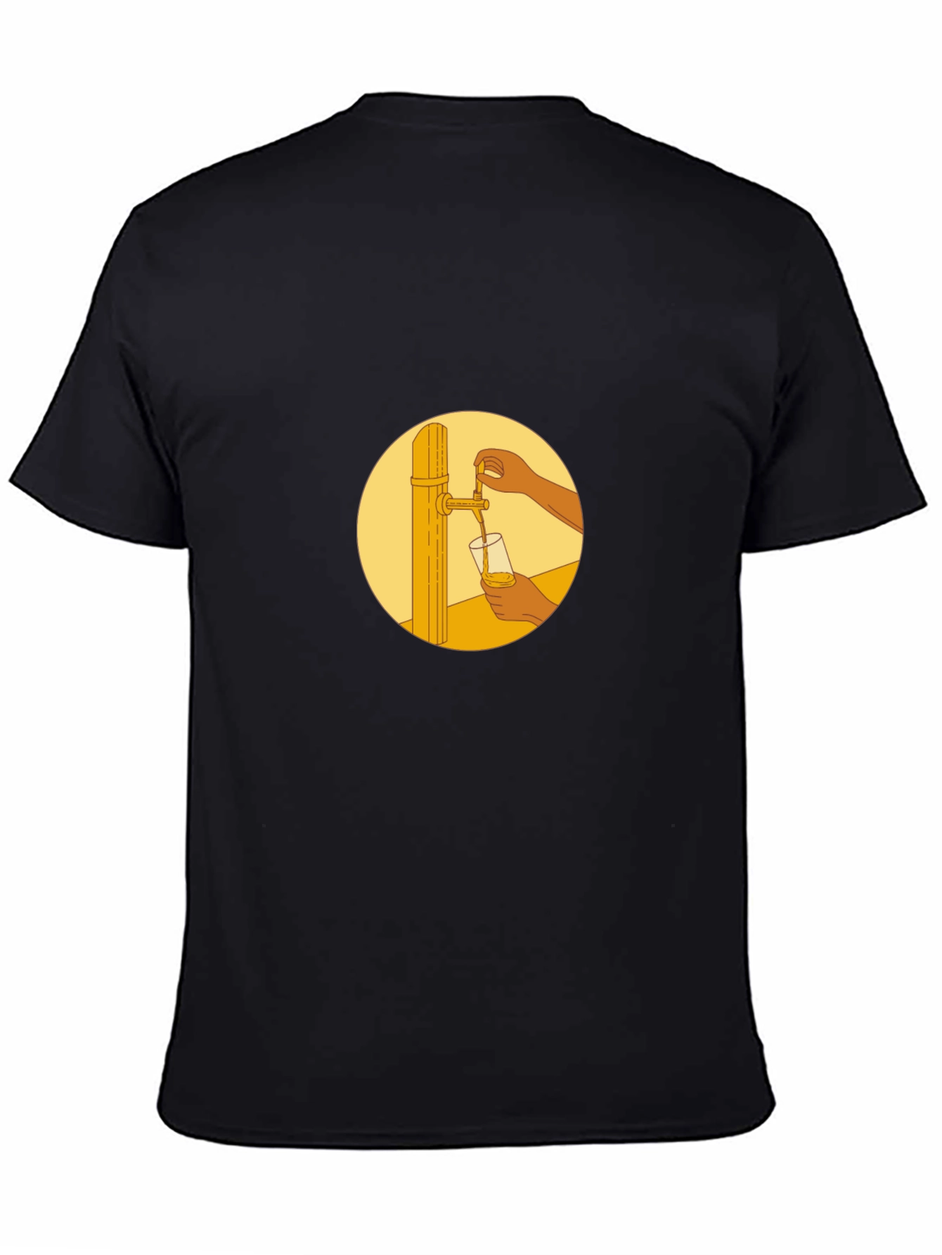 Black T-Shirt with Beer Tap Graphic