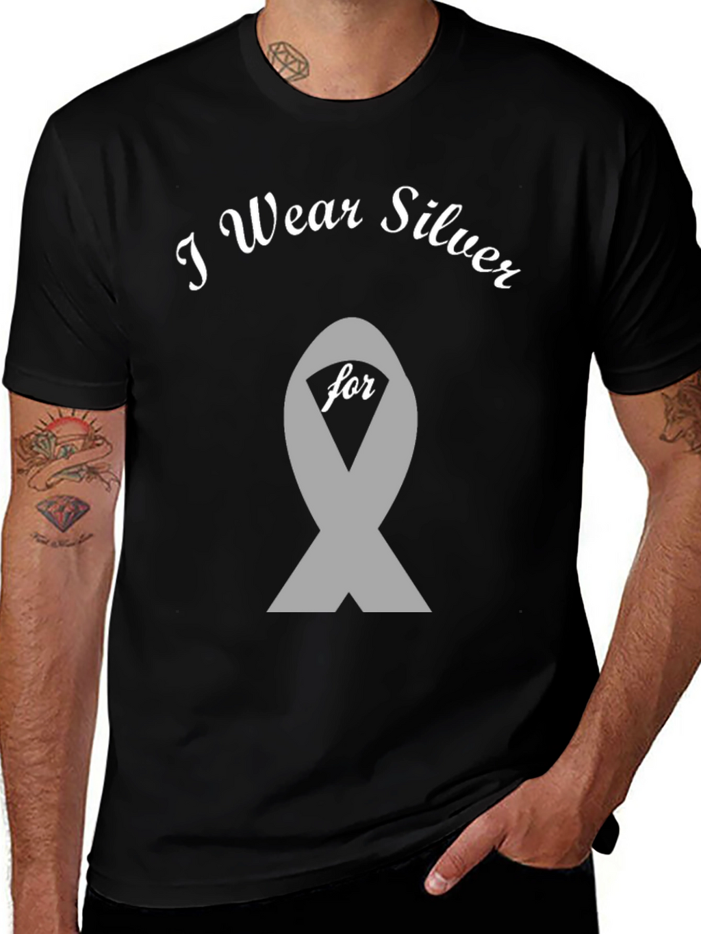 I Wear Silver T-Shirt - Brain Disease Awareness
