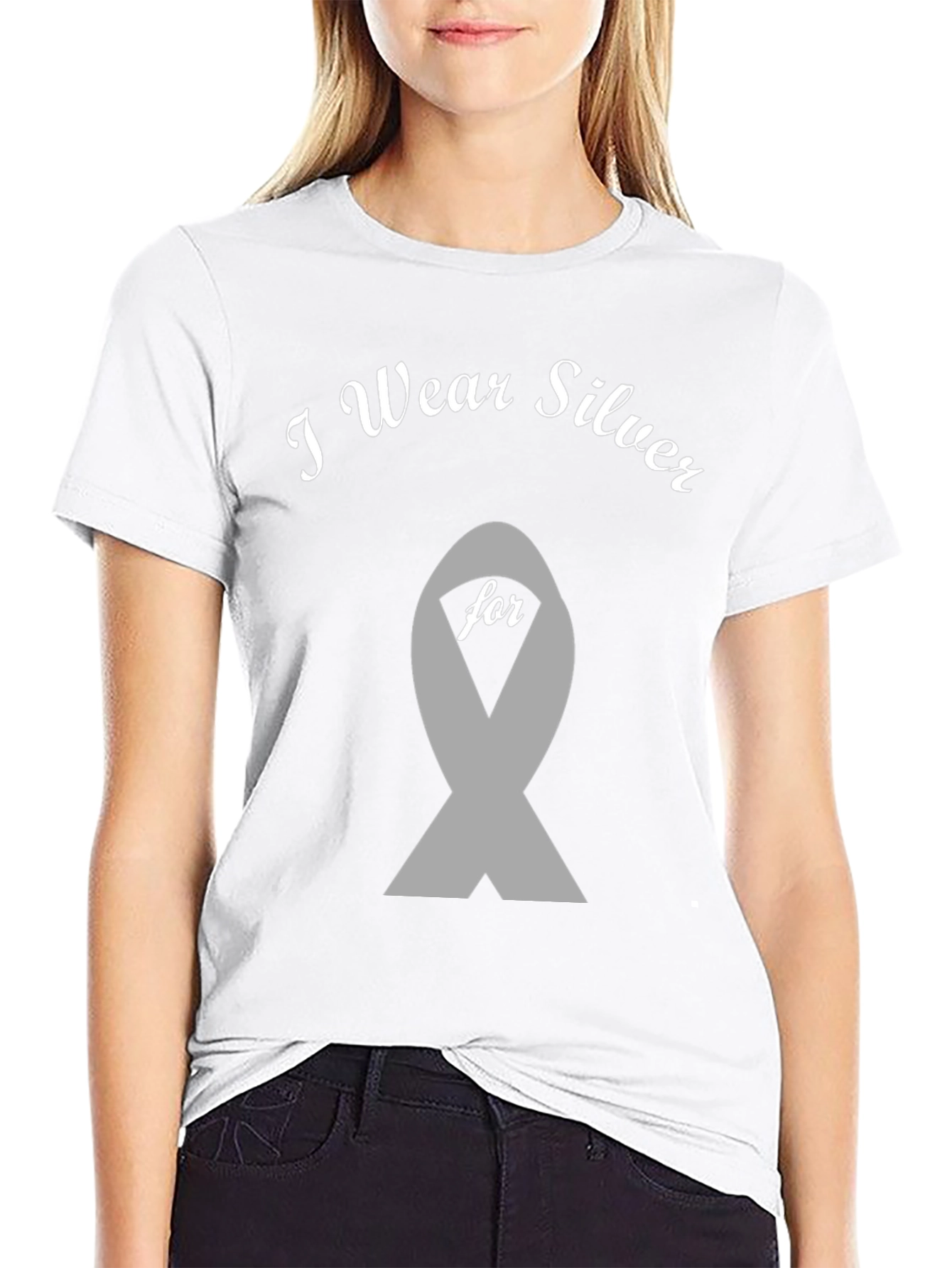 I Wear Silver T-Shirt - Brain Disease Awareness