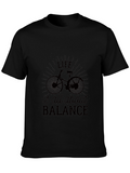 Life Balance Bicycle Graphic Tee - Black Casual T-Shirt