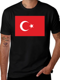 Turkey Flag Graphic Tee - Patriotic Crew Neck T-Shirt