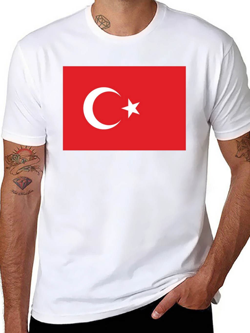 Turkey Flag Graphic Tee - Patriotic Crew Neck T-Shirt