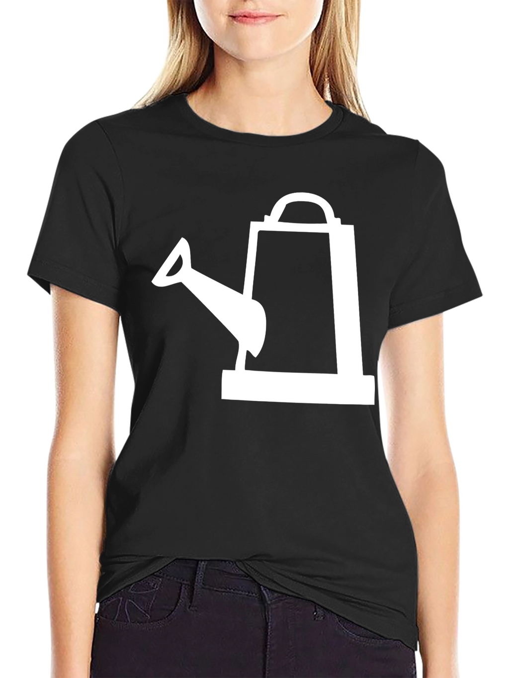 Watering Can Graphic T-Shirt - Black Cotton Tee