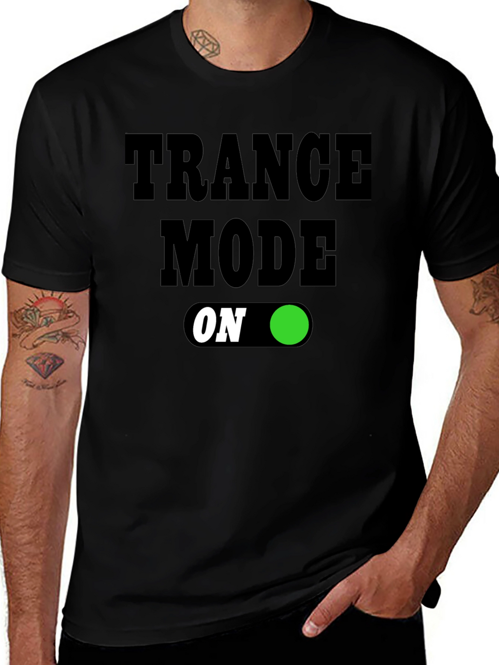 Trance Mode On T-Shirt - Black Graphic Tee
