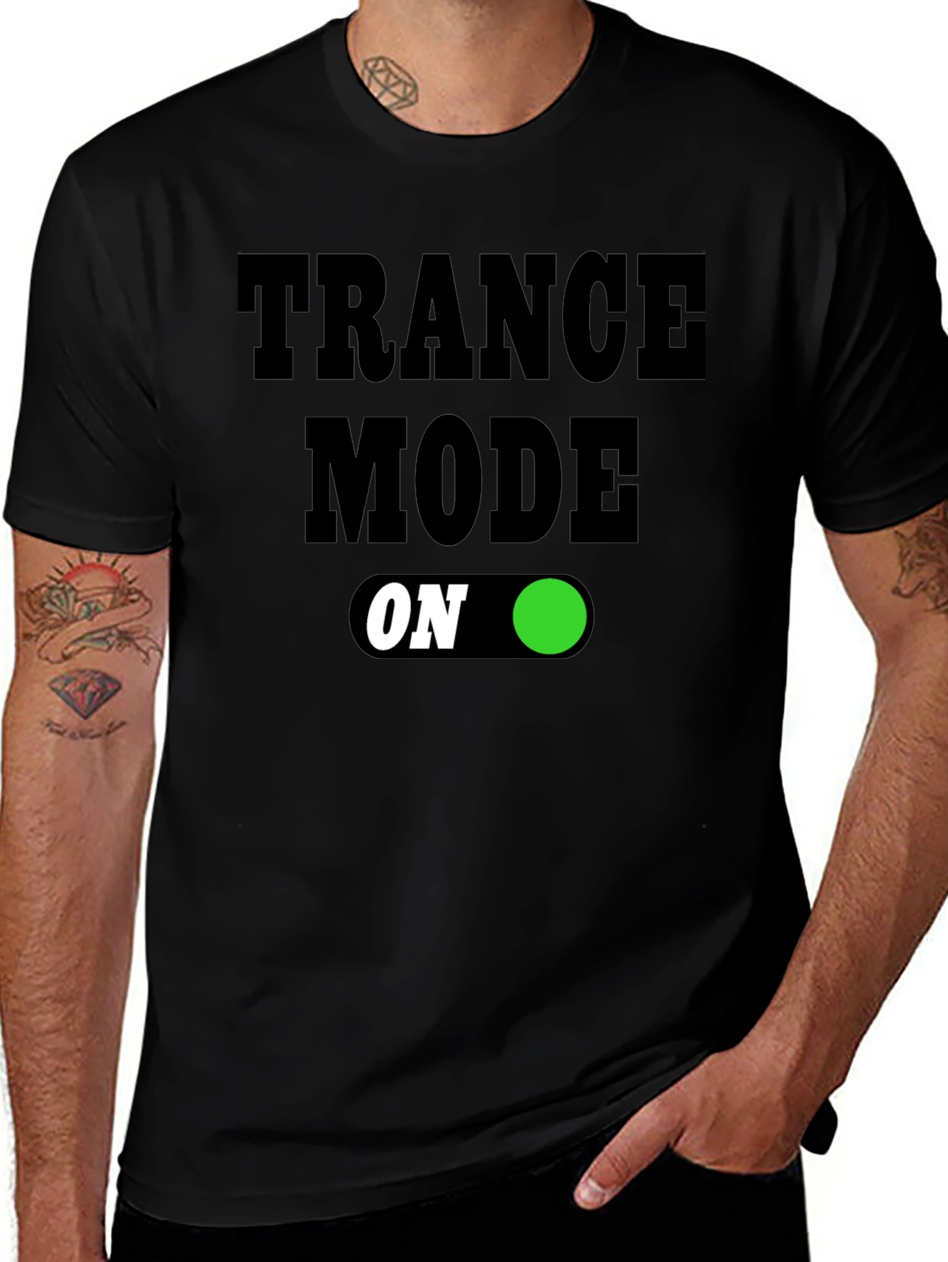 Trance Mode On T-Shirt - Black Graphic Tee