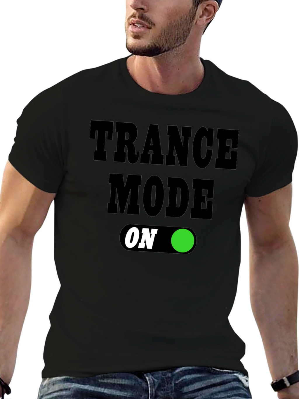 Trance Mode On T-Shirt - Black Graphic Tee