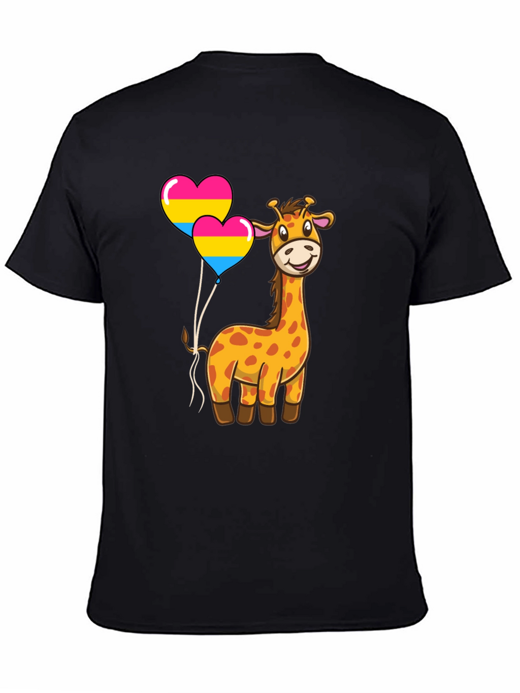 Giraffe with Pan Pride Balloons T-Shirt