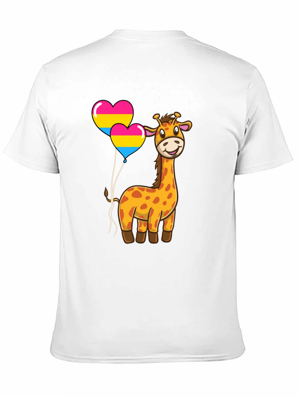 Giraffe with Pan Pride Balloons T-Shirt