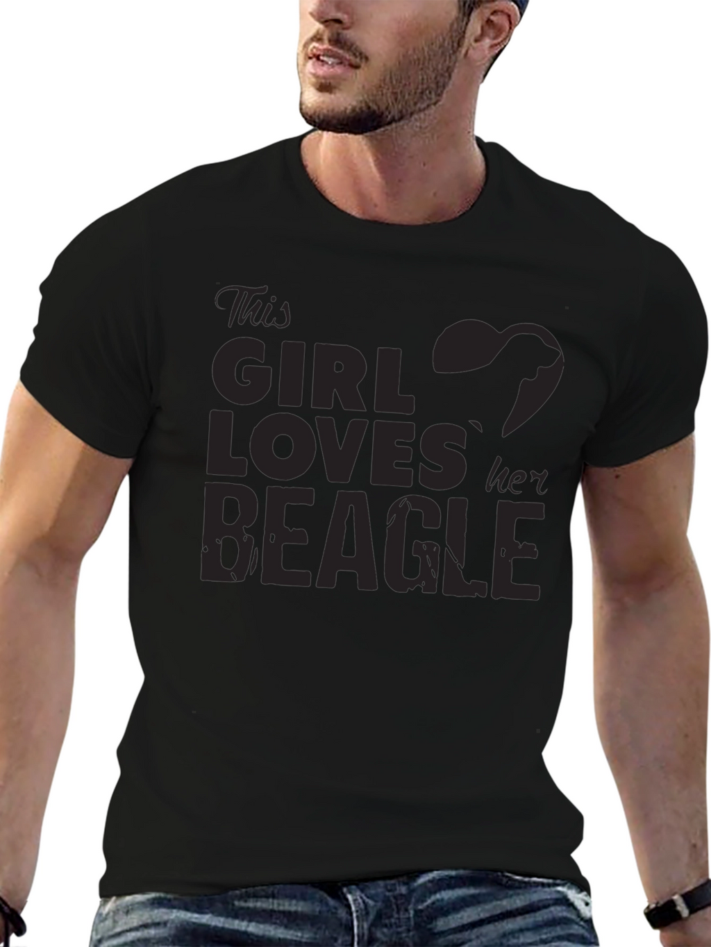 Girl Loves Beagle T-Shirt - Black Dog Lover Tee