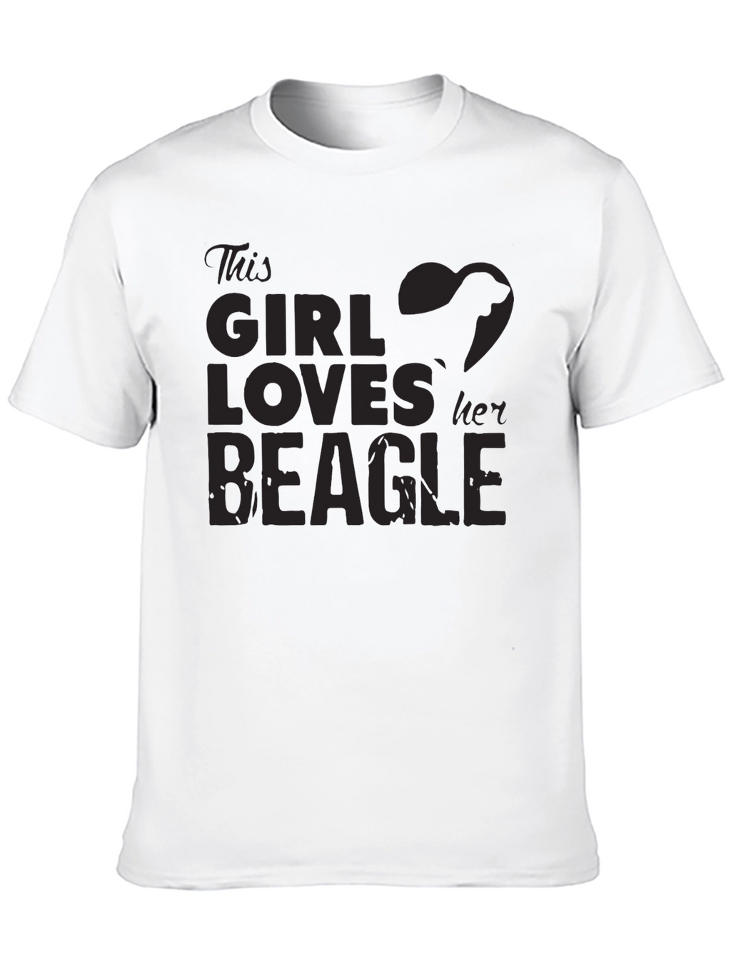 Girl Loves Beagle T-Shirt - Black Dog Lover Tee