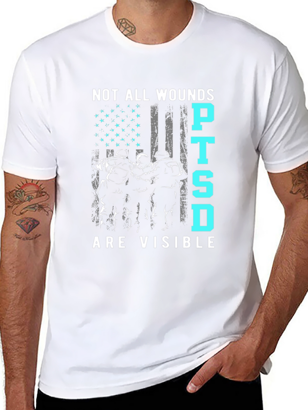 PTSD Awareness T-Shirt - Not All Wounds Are Visible