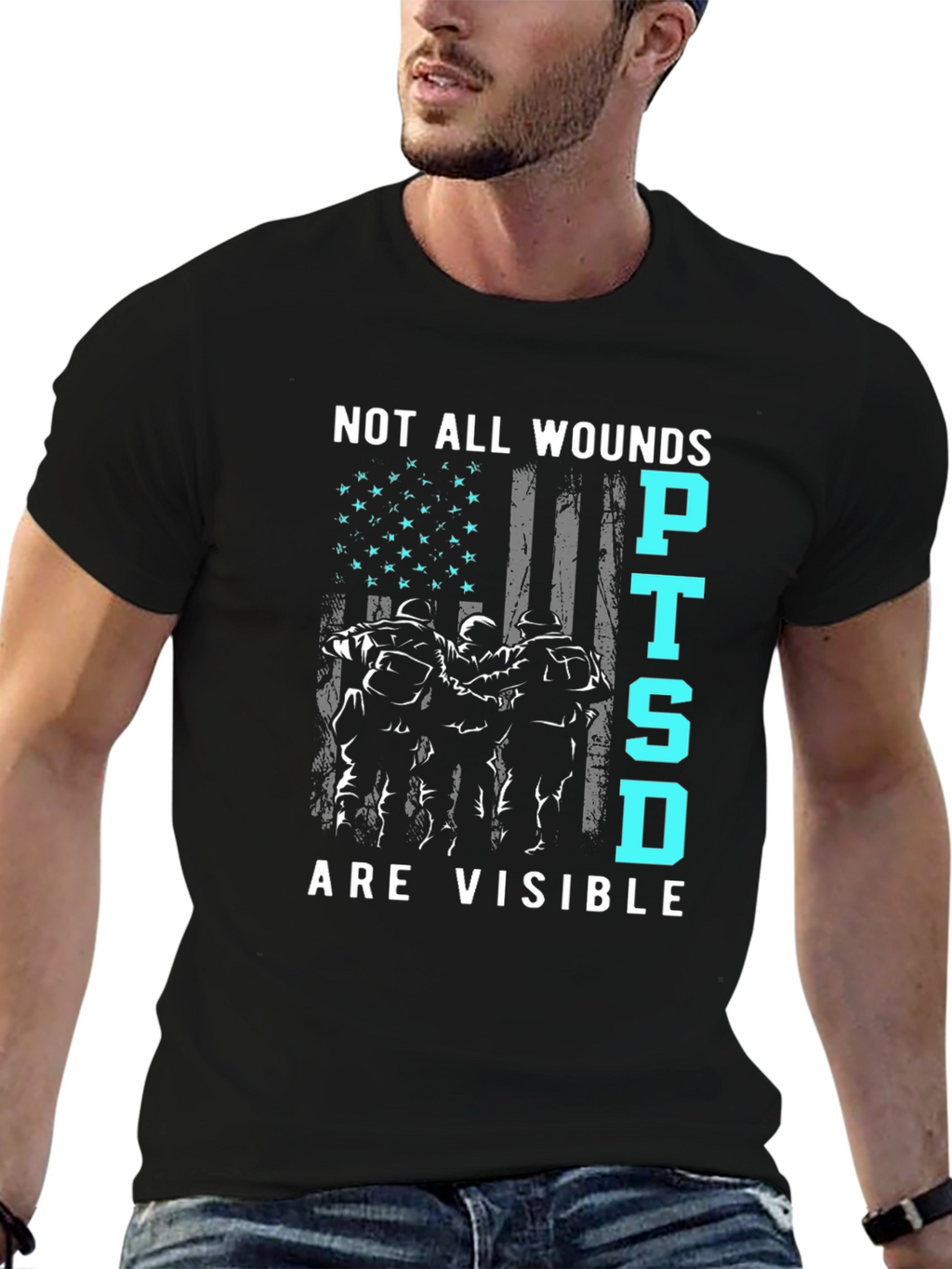 PTSD Awareness T-Shirt - Not All Wounds Are Visible