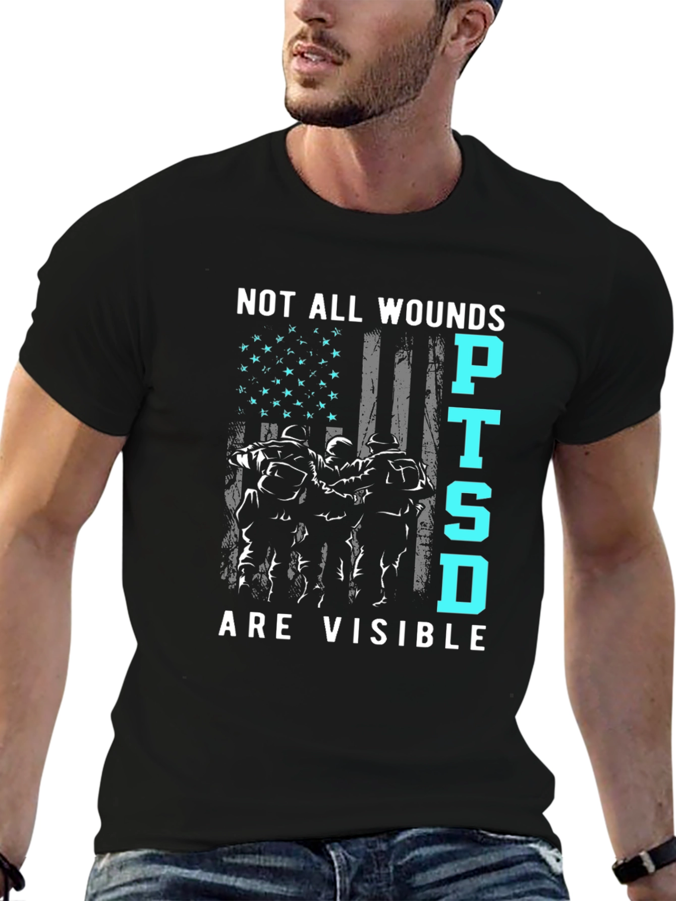 PTSD Awareness T-Shirt - Not All Wounds Are Visible