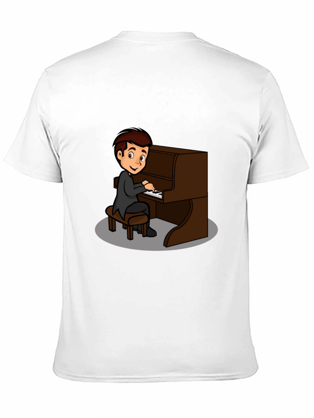 Piano Player Graphic Tee - Black Cotton T-Shirt
