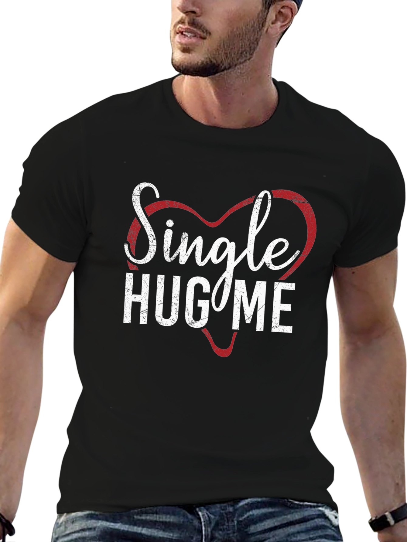 Single Hug Me Heart Graphic Tee