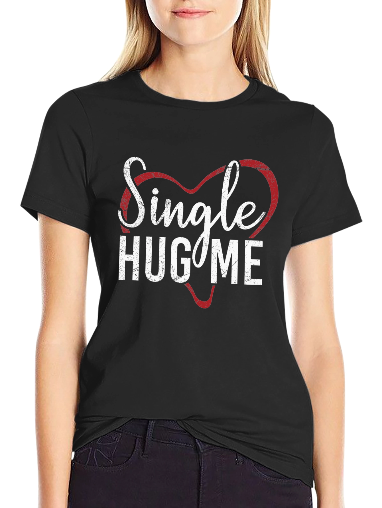 Single Hug Me Heart Graphic Tee