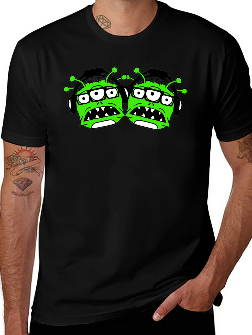 Monster Graphic Tee - Funny Alien Design