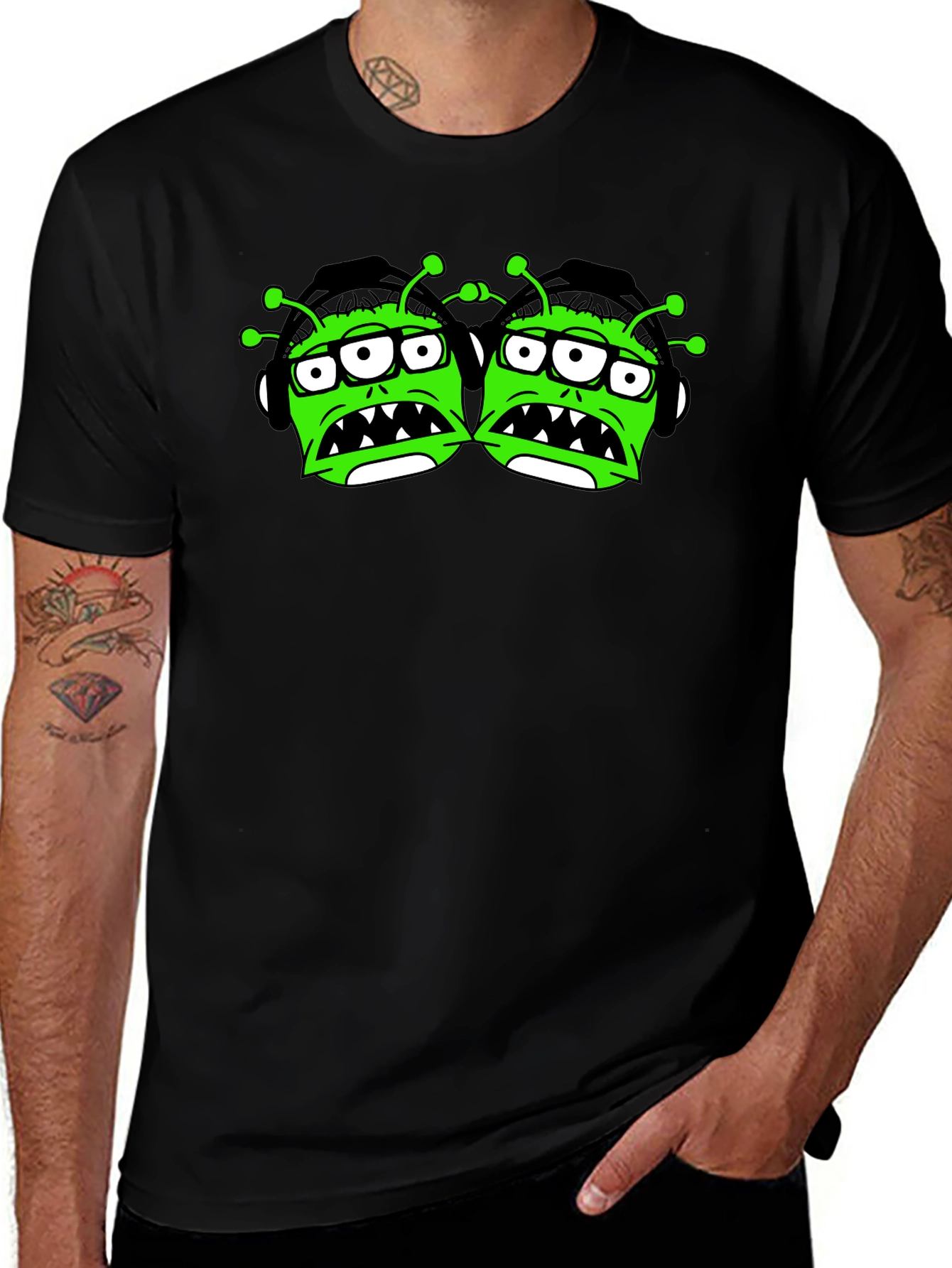 Monster Graphic Tee - Funny Alien Design