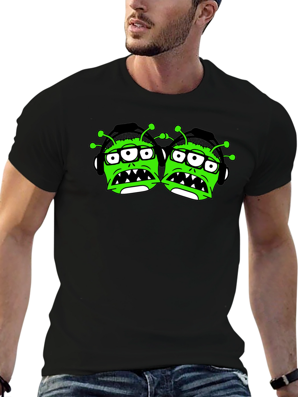 Monster Graphic Tee - Funny Alien Design