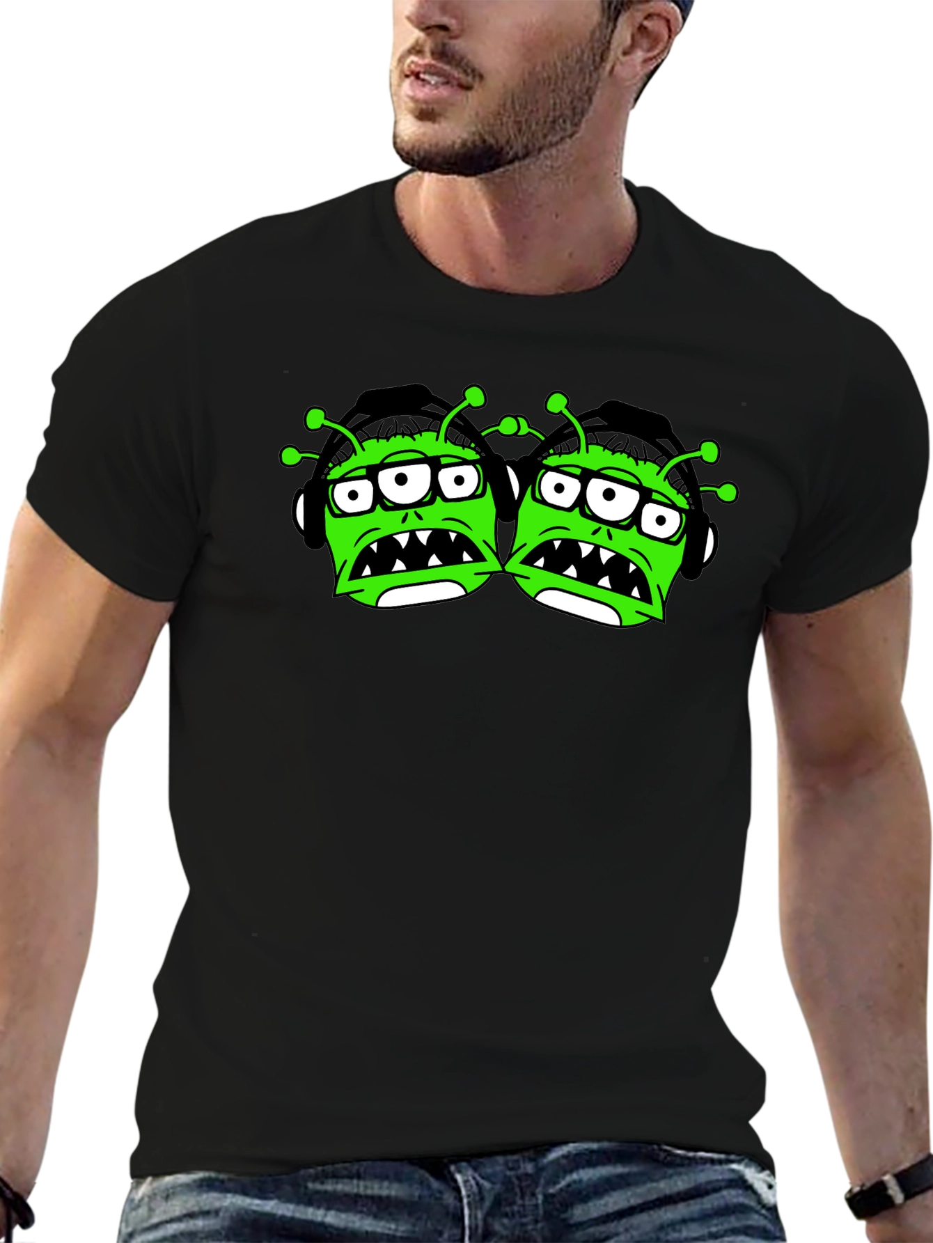Monster Graphic Tee - Funny Alien Design