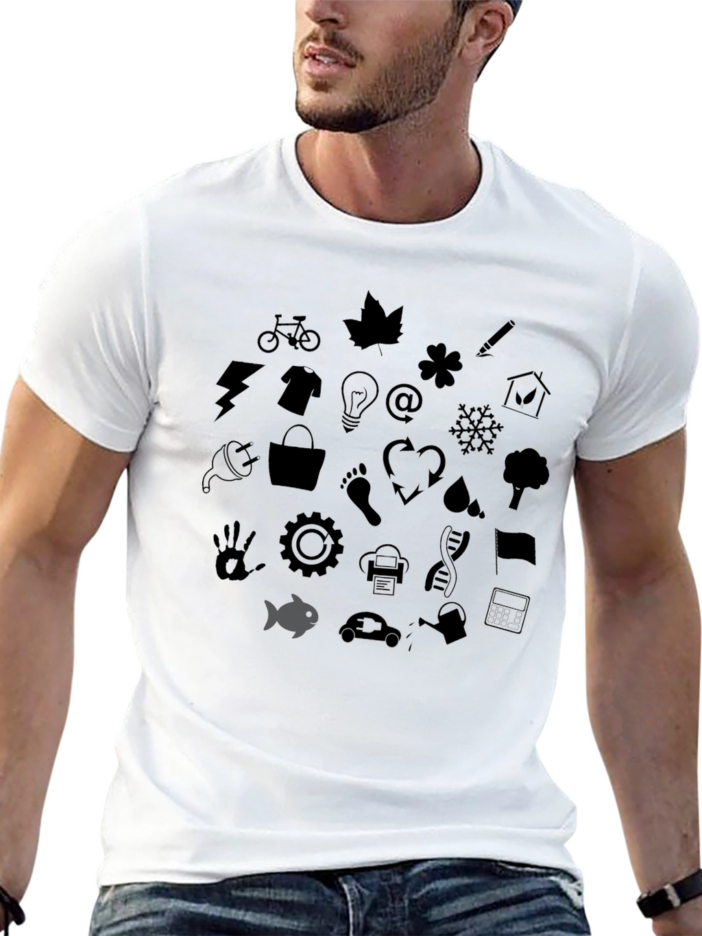 Eco Icons Black T-Shirt