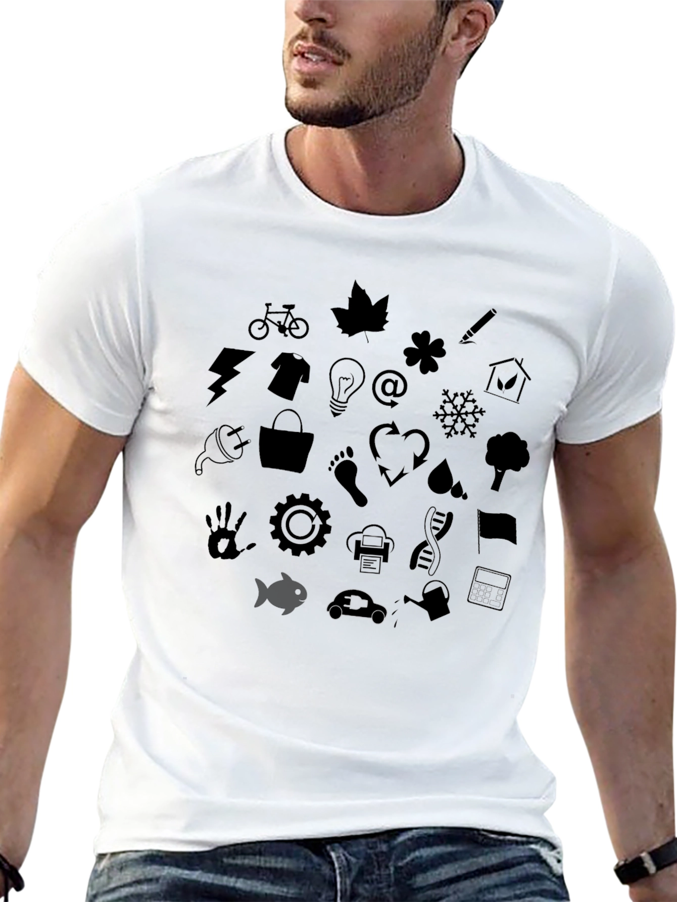 Eco Icons Black T-Shirt