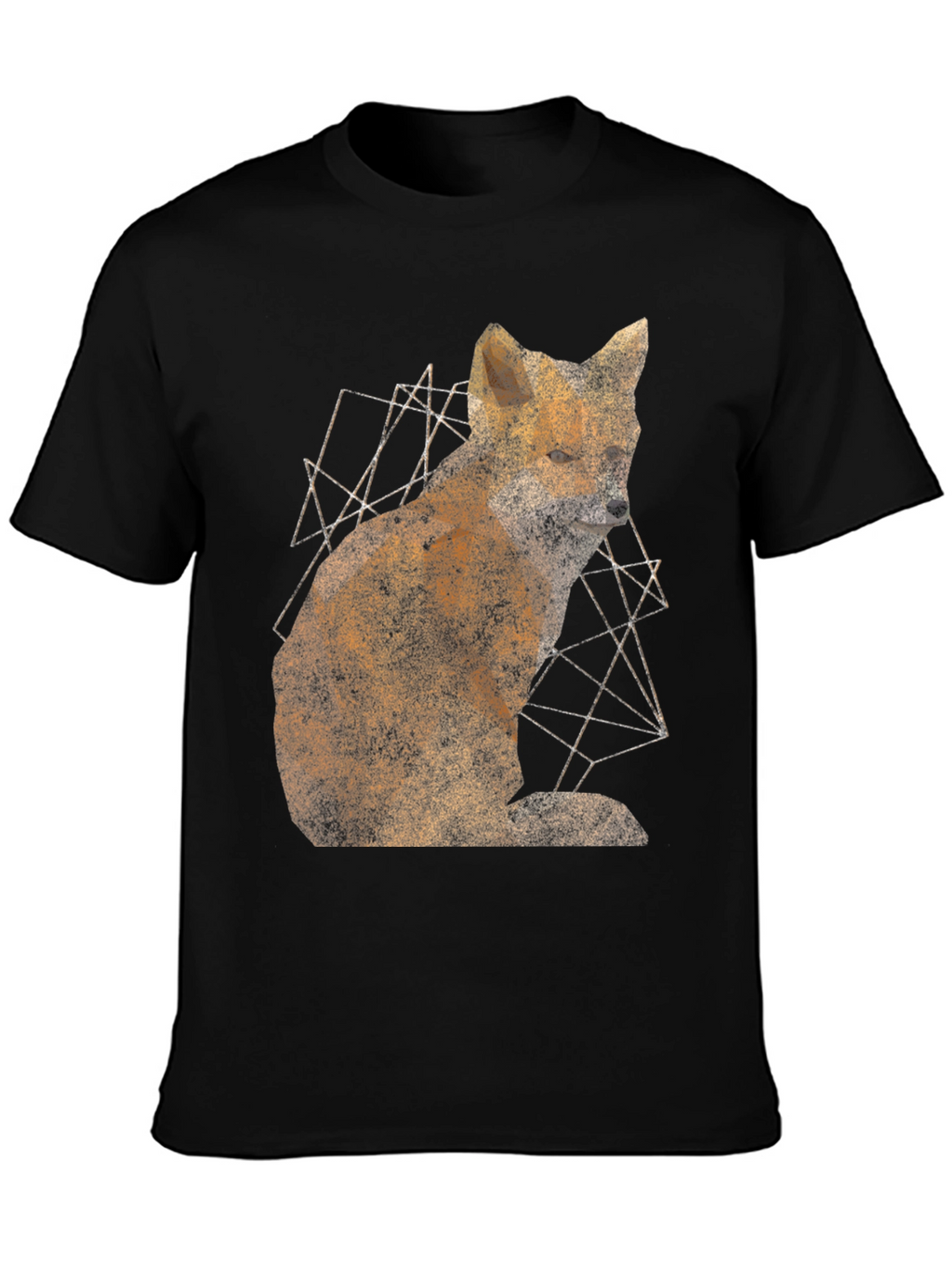 Geometric Fox Graphic Print Mens T-Shirt