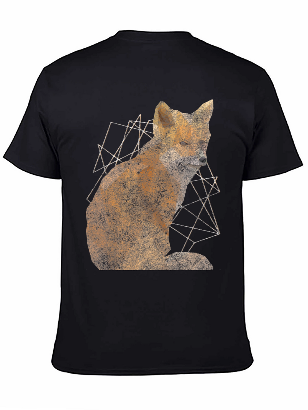 Geometric Fox Graphic Print Mens T-Shirt