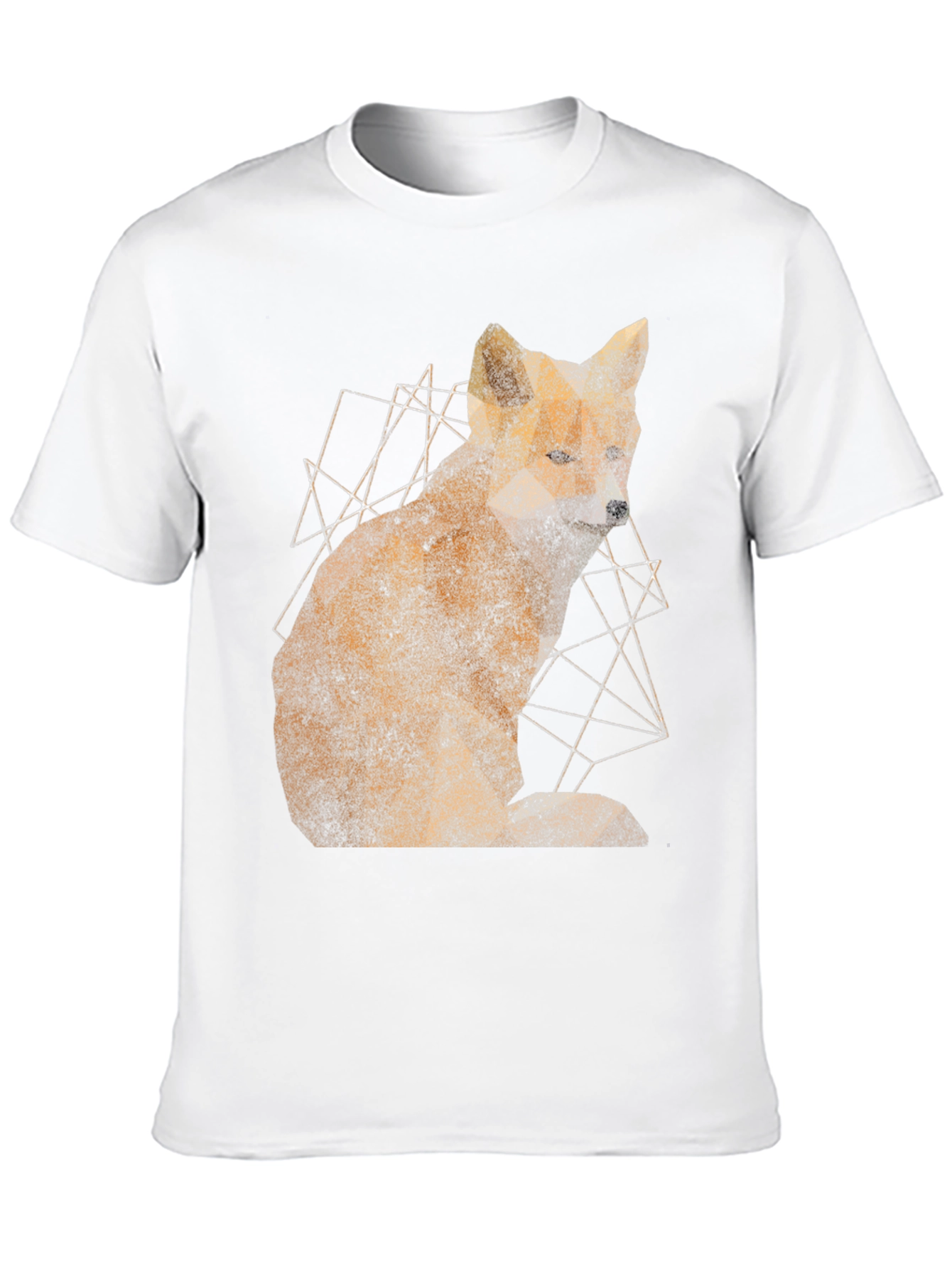 Geometric Fox Graphic Print Mens T-Shirt