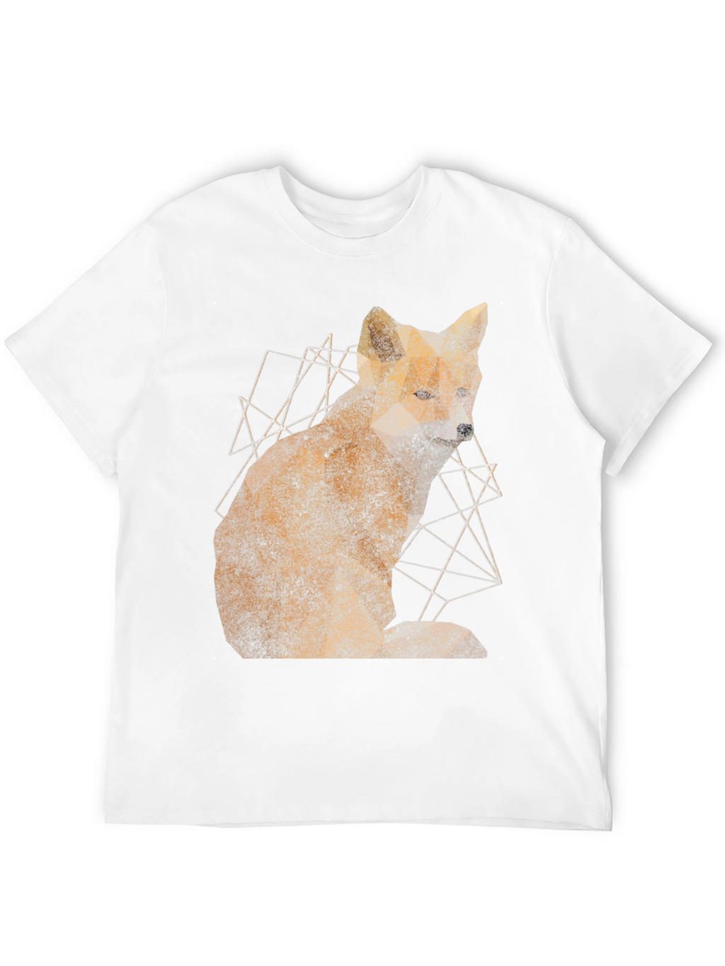 Geometric Fox Graphic Print Mens T-Shirt