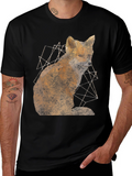 Geometric Fox Graphic Print Mens T-Shirt