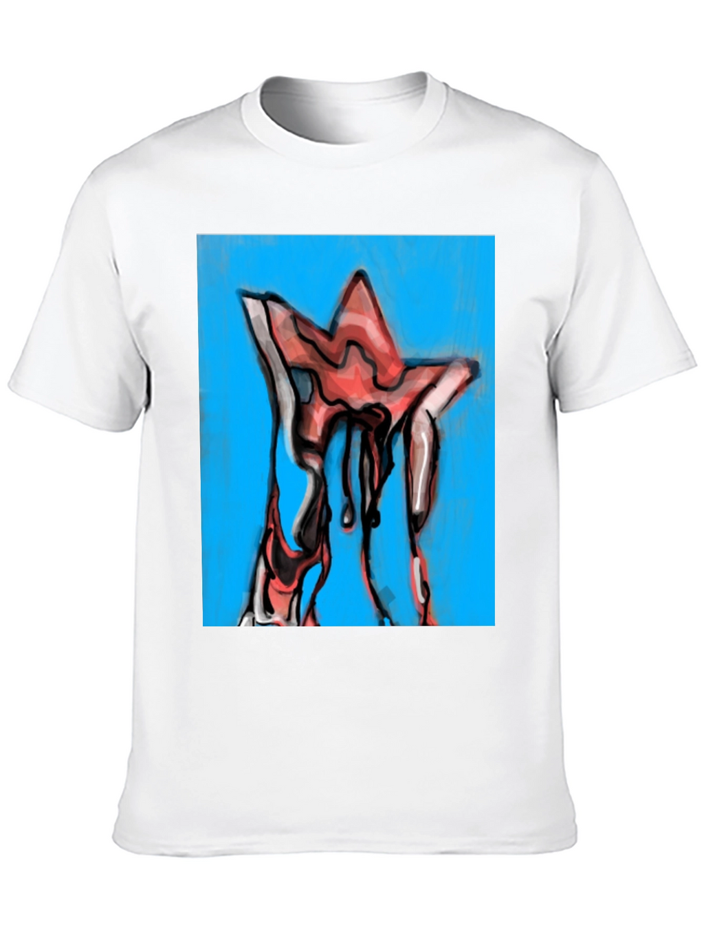 Dripping Star Graphic Tee - Unique Artistic Design