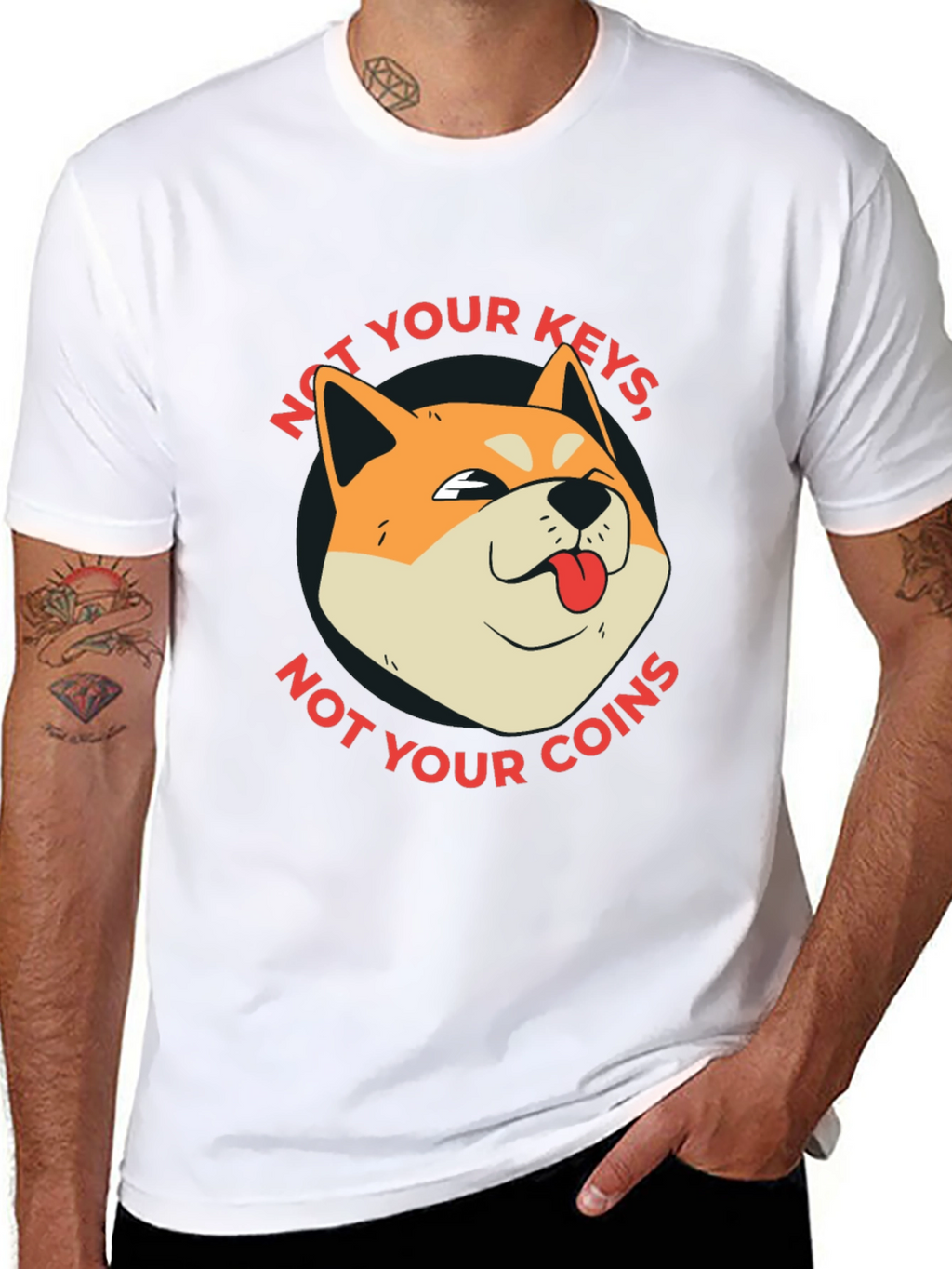 Not Your Keys Not Your Coins Crypto Doge T-Shirt