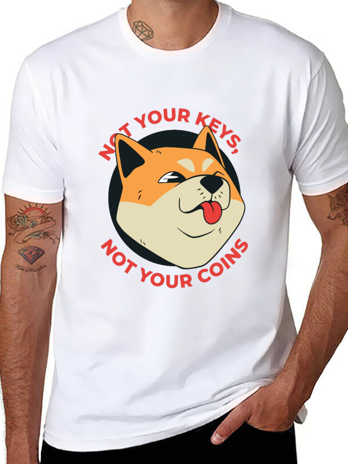 Not Your Keys Not Your Coins Crypto Doge T-Shirt