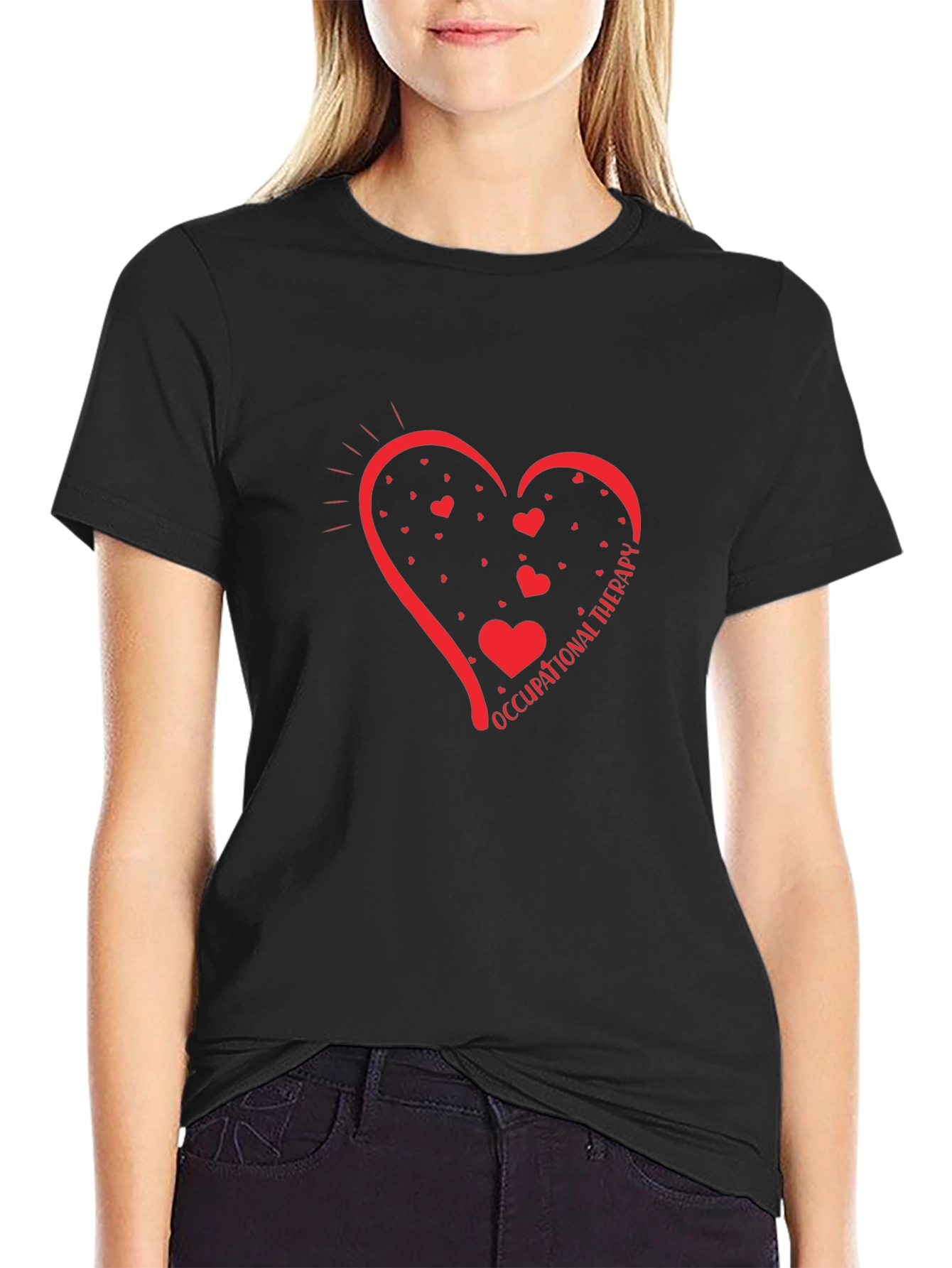 Occupational Therapy Heart T-Shirt - Black