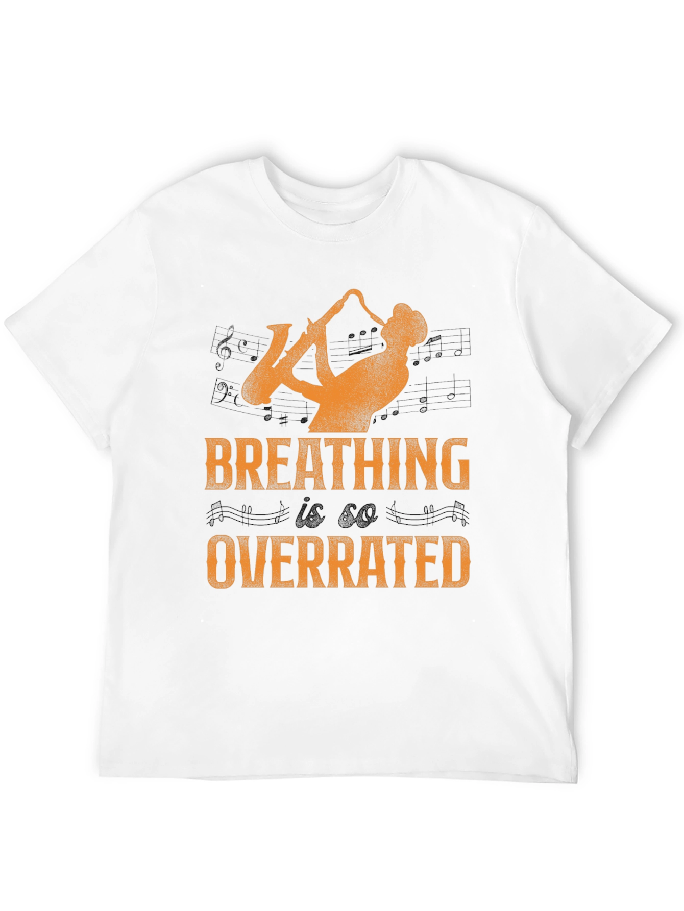 Saxophone Player Graphic Tee - Breathing Overrated T-Shirt