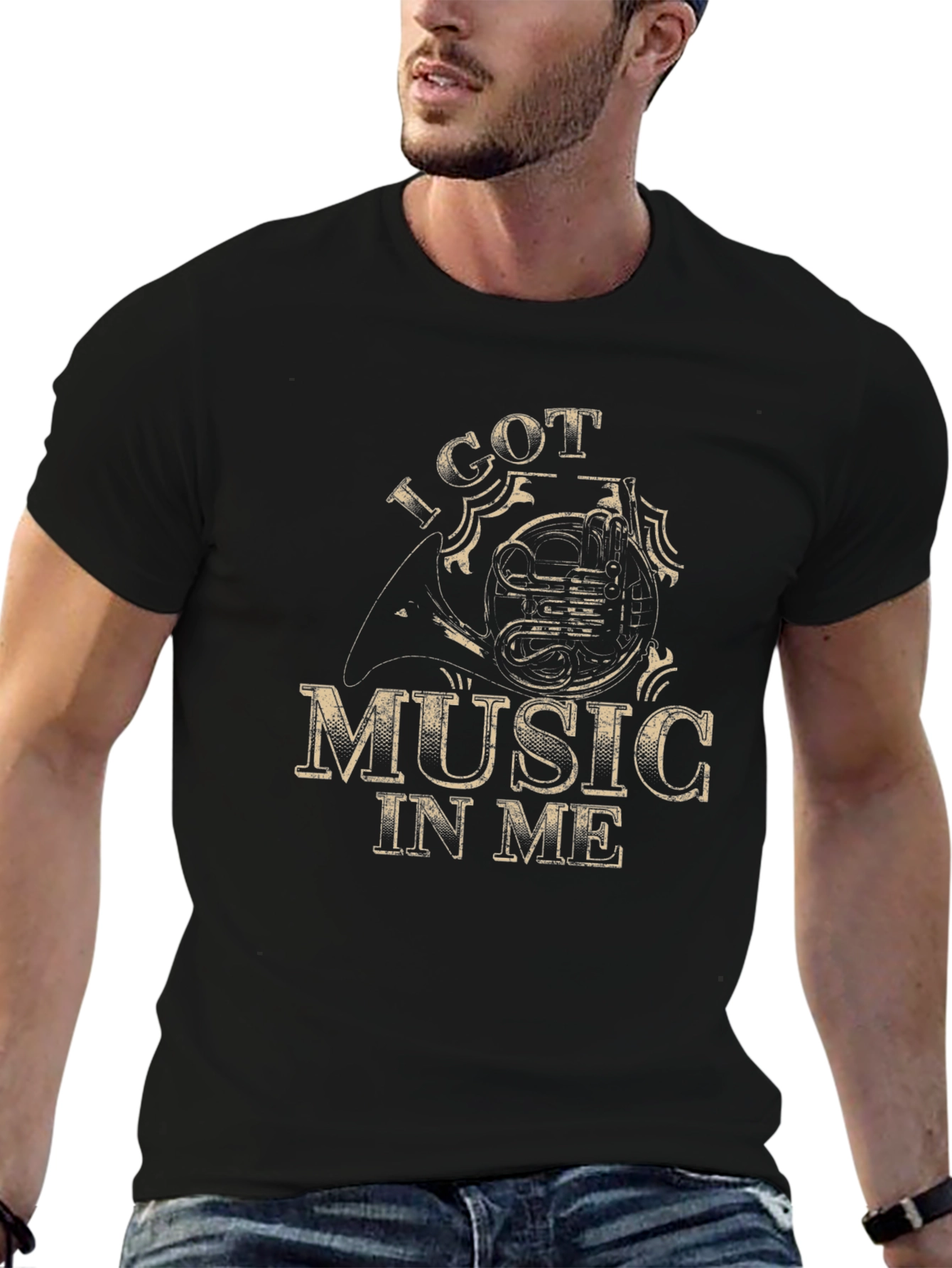 I Got Music In Me Horn Graphic T-Shirt