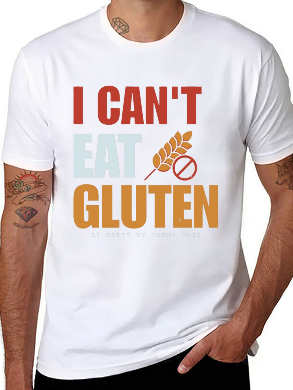 I Cant Eat Gluten T-Shirt - Black