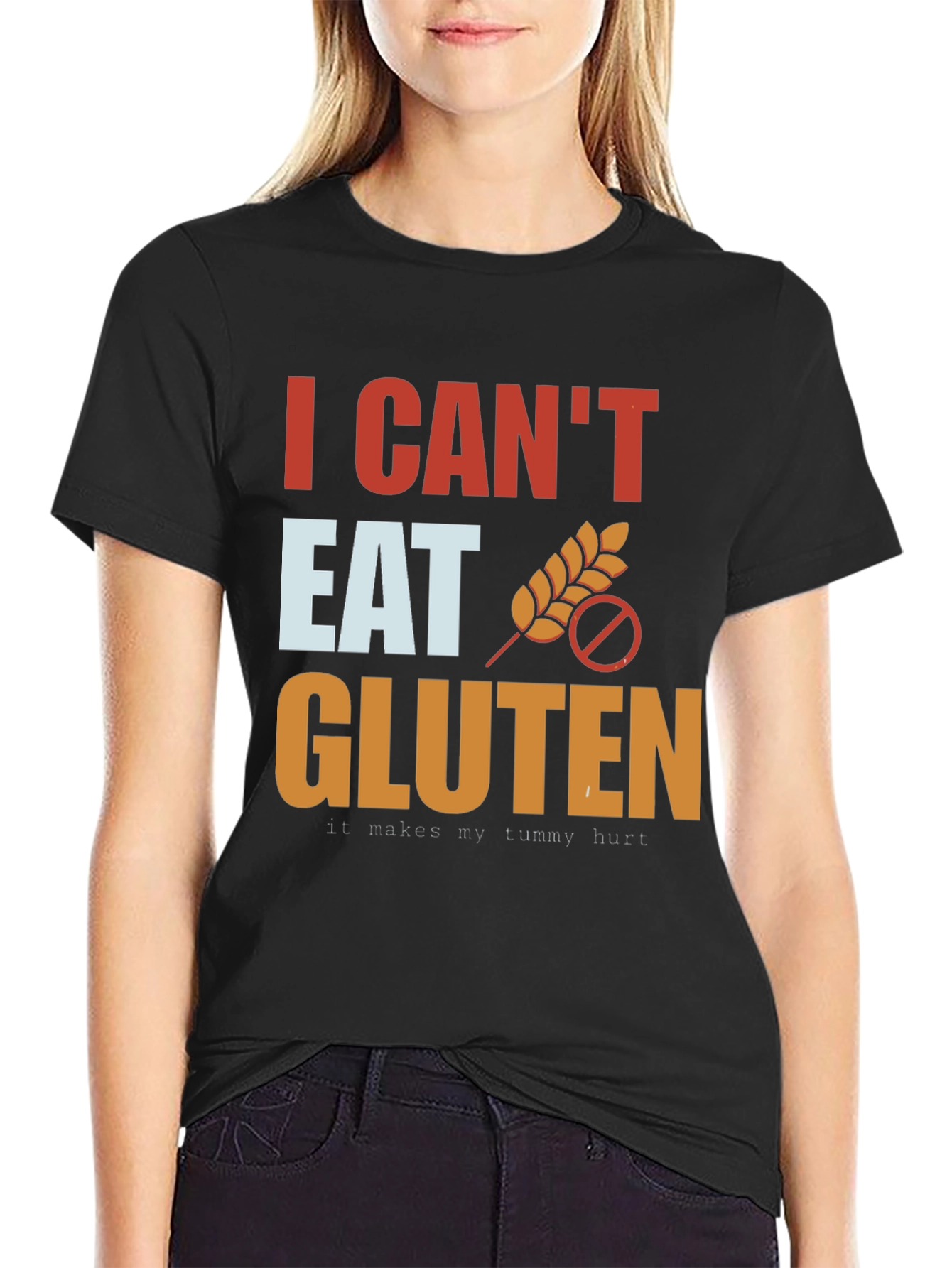 I Cant Eat Gluten T-Shirt - Black