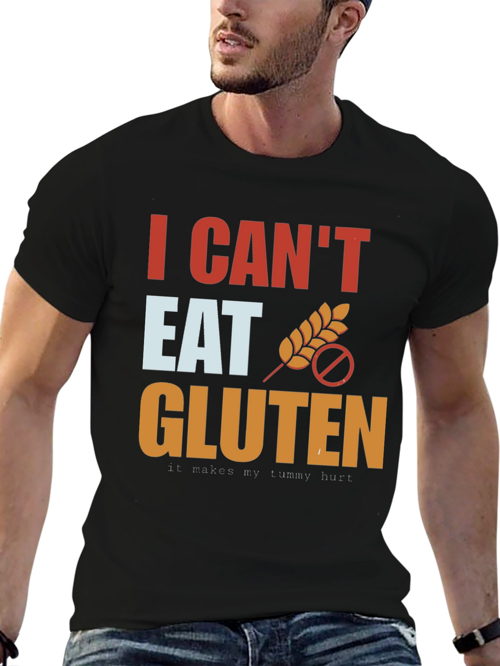 I Cant Eat Gluten T-Shirt - Black