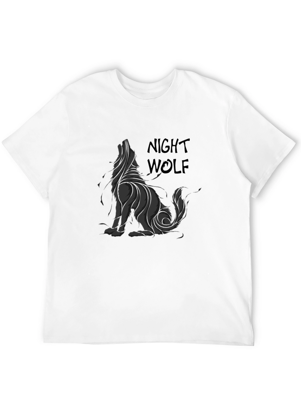 Night Wolf Graphic Print T-Shirt